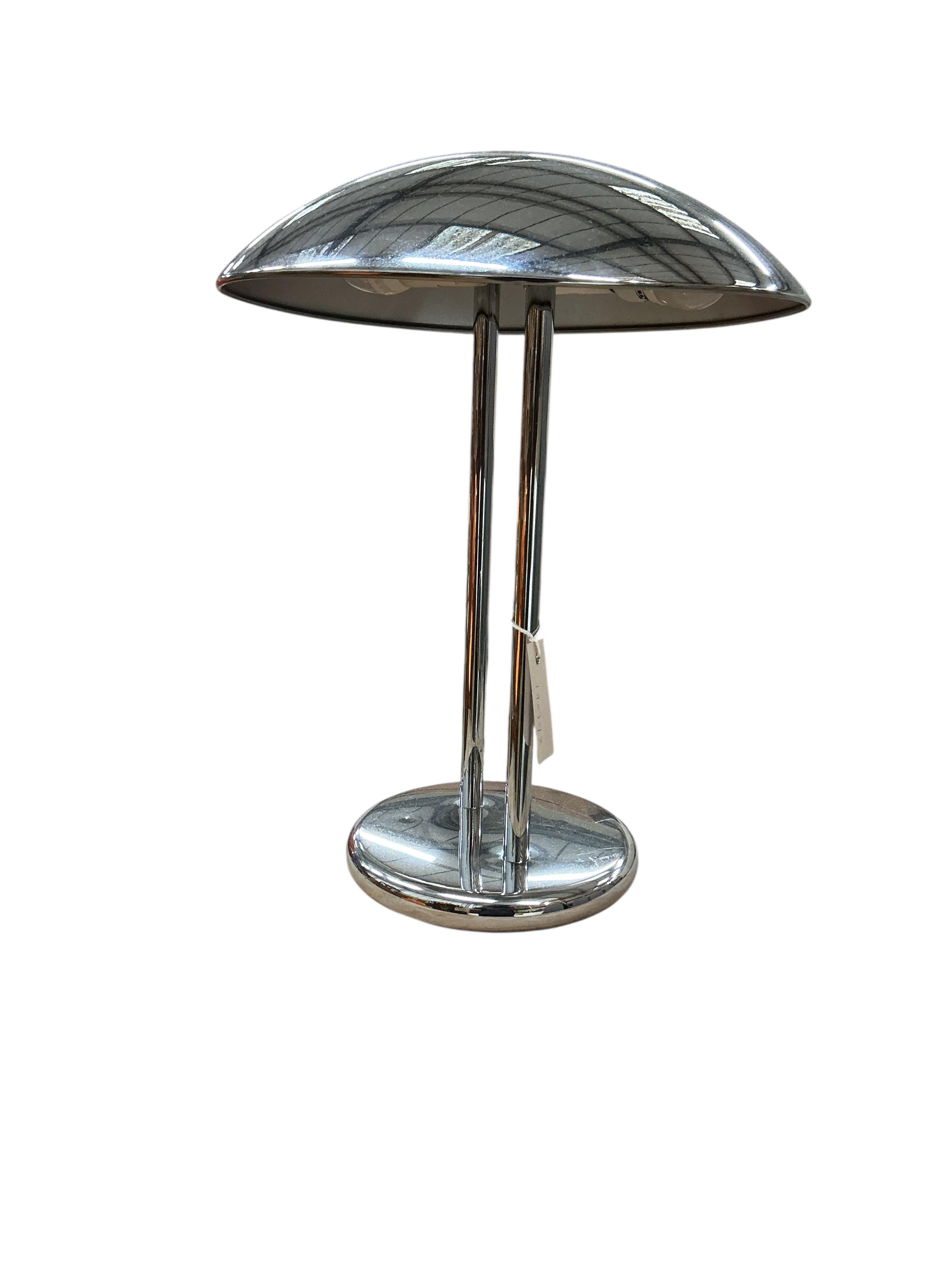 A Contemporary Deco style chrome table lamp, height 42cm